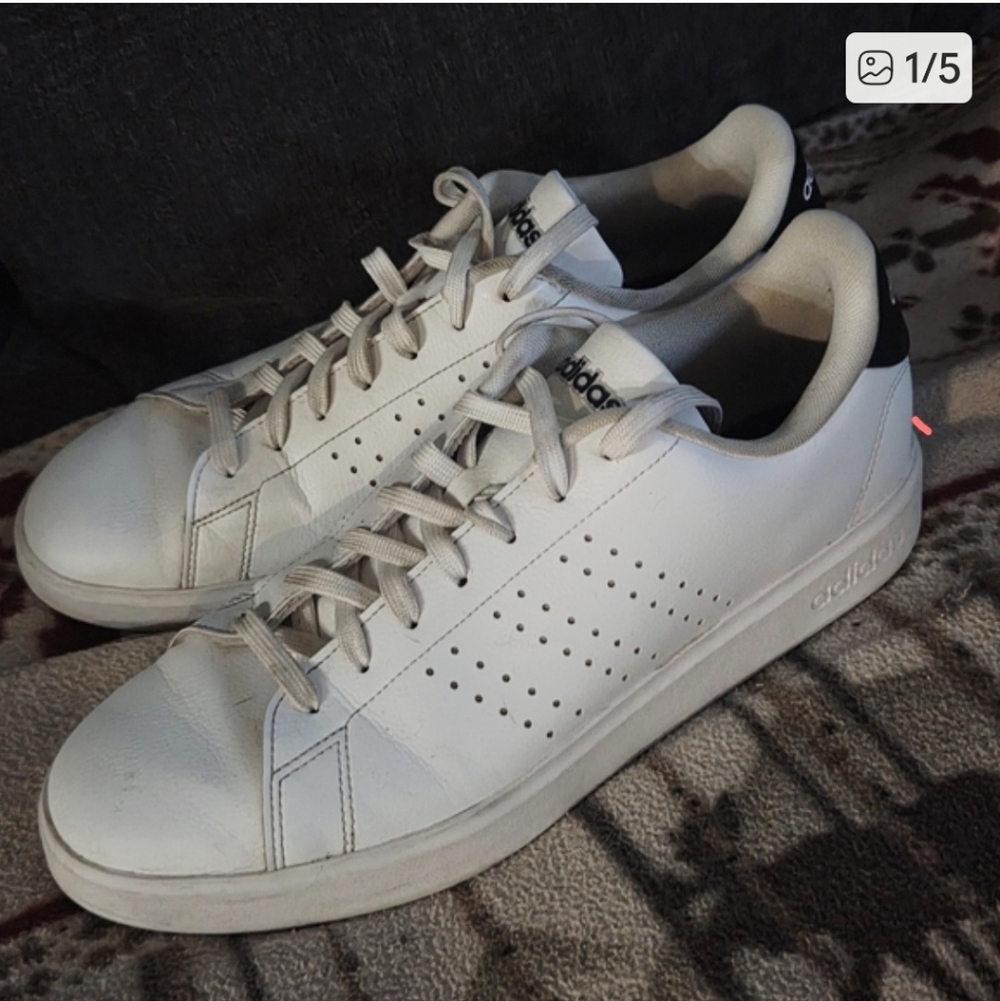 Mens Adidas White Black Cloudfoam Comfort Sneaker Sz 12